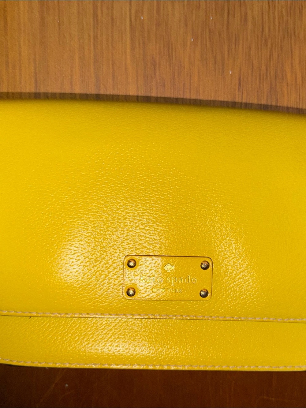 kate spade Bright Yellow Leather Crossbody Bag with Gold Plaque
